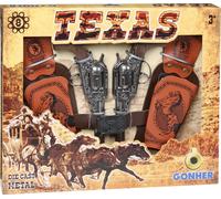 Set da cowboy Gonher - 2 revolver in metallo con fondine per capsule a 8 colpi