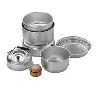 Set da cucina da campeggio,Set da cucina da campeggio - 10 pezzi di attrezzatura da cucina da campeggio | Pentole da campeggio in alluminio, pentole da campeggio per esteri