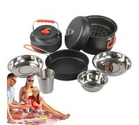 Set Da Cucina Da Campeggio,Vaporiera Portatile | Set di Pentole e Padelle da Campeggio | Per Campeggiatori Escursionisti Viaggio Barbecue Eventi Sportivi Spiaggia Cortile E Camper