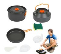 Set Da Cucina Da Campeggio - Vaso Esterno Non Bastone Portatile E Padella | Tè E Utensili Da Cucina Leggero Per Picnic Da Viaggio Escursionismo | Attrezzature Da Cucina Da Campeggio Com
