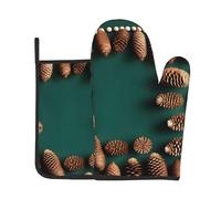 Set da cucina in due pezzi con stampa a forma di pigna, guanto da forno e presina, perfetto per chef, panettieri e decorazioni per la cucina