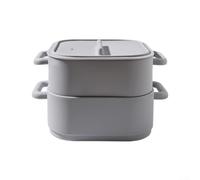 Set da cucina in silicone, 2 pezzi, per cottura a vapore per microonde, per una conservazione rapida e sana degli alimenti (grigi