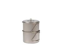 Snow Peak Set da Cucina in Titanio Mini Solo Combo in Titanio, Ultraleggero e Compatto per Campeggio e Zaino in Spalla, Argento, pentola: 10,8 x 13 cm, Tazza: 10,9 x 7,1 cm, stivato: 11 x 13 cm