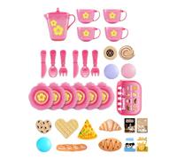 Set da cucina per bambini - Mini tea party | Safe Realistic Tea Game,Kitchen Toy Set | 33 pezzi ABS Toy Set - Pretend Teapot Cups Plates and Accessories for Boys Girls Imaginative Role Play Gift
