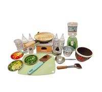 Set da cucina per bambini | Set da gioco completo con utensili da cucina e utensili da cucina | Mini piano cottura, strumenti per cucinare con veri alimenti e bottiglie di spezie, per Live Broadcast