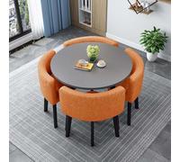 Set da cucina rotondo e quadrato, 4 pezzi, con sedie per piccoli spazi, comodo tavolo da pranzo e sedia, perfetto per sale da pranzo compatte