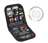 Set da cucito, 108 pezzi, accessori da cucito, 14 bobine di filo, completo per principianti, viaggiatori, parenti e amici, nero