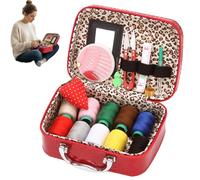 Set da cucito, borsa portatile in similpelle, elegante contenitore per ago e filo, perfetto per principianti e per il cucito domestico