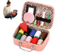 Set da cucito, borsa portatile in similpelle, elegante contenitore per ago e filo, perfetto per principianti e per il cucito domestico