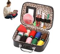 Set da cucito, borsa portatile in similpelle, elegante contenitore per ago e filo, perfetto per principianti e per il cucito domestico