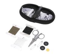 Set da cucito con borsa da viaggio, borsa da cucito, vacanze, campeggio, piccolo, nero o camou mini + adesivo fortunato (nero)