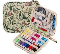 Set da cucito e kit da cucito con motivo floreale, set da cucito professionale con cerniera, accessorio da cucito portatile da viaggio per emergenze, casa