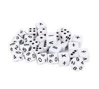 Set da dadi di insegnamento 30pcs, dati standard a 6 giochi di matematica di matematica di insegnamento di colore bianco forniture per lezioni per le feste da tavolo matematica