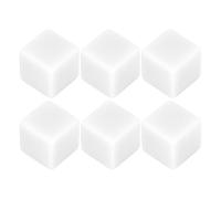 Set da dadi vuoti 6 pezzi 6 pezzi di plastica a cubetti esahedrali di plastica per giochi di tavolo artigiano fai -da -te matematica di insegnamento in classe divertimento (Bianco)