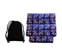 Set Da Dado Acrilico D Per Apprendimento E Gioco Da Tavolo,Blu Violetto | construzione resistente, facili da leggere i puntini, borsa di stoffa velluto, pratica delle abilità matematiche, pronto per