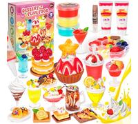 Set da dessert giocattolo per cucine per bambini, giocattolo fai da te con cristallo lime, set da dessert gelato, accessori da cucina per bambini, giocattolo a rullo per bambini a partire dagli 8 anni