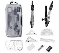 Set da disegno da 12 pezzi, per scuola, matematica, bussola, goniometro, righello, per studenti, matematica, scuola, disegno, con scatola portaoggetti