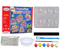 Set da DIY per dipingere gufi luminosi di gesso e magneti