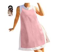 Set da donna 2 pezzi top girocollo senza maniche a blocchi di colore e pantaloncini, abbigliamento estivo casual con tasche per le donne, rosa, XXL