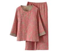 Set da donna con maniche a 3/4, collo inclinato, comfort quotidiano, per tutte le stagioni, morbidezza ed eleganza