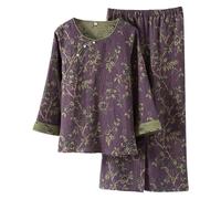Set da donna con maniche a 3/4, collo inclinato, comfort quotidiano, per tutte le stagioni, morbidezza ed eleganza