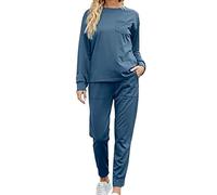 Set da donna con pantaloni lunghi, per il tempo libero, in cotone, per