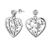 Set da donna in argento Sterling 925 Baum des Lebens Schmuckset Lebensbaum Kette und Ohrringe Geburtstag Muttertag Freundschaft Geschenk für Frau Mädchen, Cristallo, keine Angabe