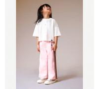 Set da due pezzi composto da t-shirt oversize corta e pantaloni jogger a gamba ampia con dettagli a nastro laterale e stampa farfalla, casual per vacanze 6Y,7Y,8Y,4Y,5Y,2-3YA striscePoliestere