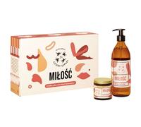 Set da duetto Four Pins Love: candela da massaggio + sapone liquido