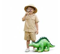 Set da esploratore e paleontologo per bambini, costume da archeologo safari con cappello da midollo, lente d'ingrandimento e dinosauro gonfiabile, Giornata mondiale del libro, giornata della carriera