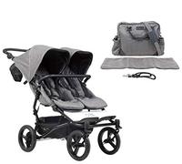 Set da esposizione Mountain Buggy Duet Buggy V3.2 Luxury Collection come passeggino a due posti con borsa fasciatoio, motivo a spina di pesce