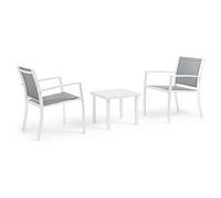 BIZZOTTO - AURI SET PER ESTERNO TAVOLO CON 2 SEDIE IN ACCIAIO VERNICIATO BIANCO 0662992
