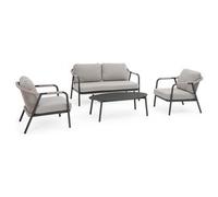 Set da esterno alluminio, poliestere MIRAVET 4 posti Antracite e Khaki 0666133
