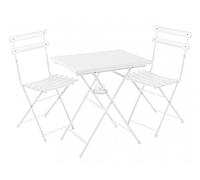 Set da Esterno Arc En Ciel Bianco Tavolo 70x50cm + 2 Sedie Emu