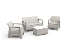 Set da esterno polipropilene SCANDI 4 posti Pebble grey e Soft beige 264038