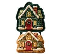 Set da forno riutilizzabile per mini torte natalizie | Set di mini stampi per torta di Natale in rilievo riutilizzabili stampa natalizia omino pan di zenzero Babbo Natale casa di