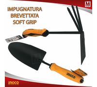 Set da giardinaggio Paletta Zappetta con rastrello Kit attrezzi giardino Ingco