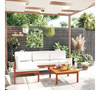Set da giardino 5 pezzi con cuscini crema 63x63 cm