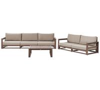 Set da giardino 5 posti in legno di acacia con cuscini tortora Timor II