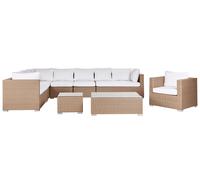 Set da giardino 8 posti in rattan color sabbia lato destro XXL