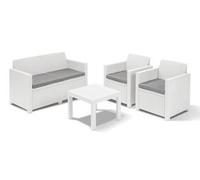 SET DA GIARDINO ALABAMA 2 COMPLETO DI CUSCINI COLORE BIANCO KETER