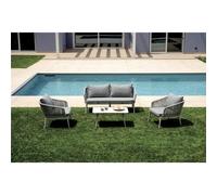 Set da Giardino Alicante In Alluminio - Corda Grigia - Bianco Greenwood
