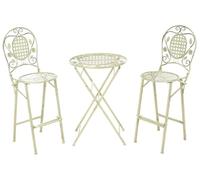 Set da giardino Bart Tavolo in metallo 2 sedie pieghevoli Look invecchiato Verde chiaro