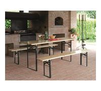 Set da Giardino Birreria In Legno - Tavolo da Giardino E Due Panche Greenwood