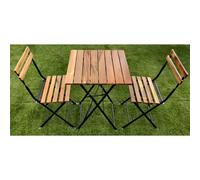 Set da Giardino Bistro' Deluxe Due Posti In Ferro E Acacia Fsc - Antracite Greenwood