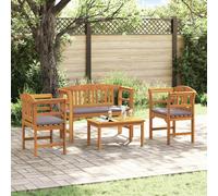 Set da giardino con divano a rosa 4 pz Legno di Acacia Massello