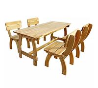 Set da giardino da 5 pezzi, in legno di pino impregnato, con 4 sedie e 1 tavolo