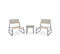 Garden Friend Salotto Cannes S2250009 in acciaio e textilene set composto da un tavolo e due poltrone colore marrone e beige