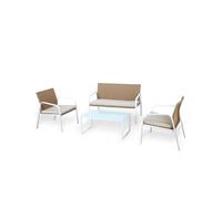 Salotto Madeira - bianco/beige - Garden Friend - set 4 elementi