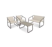 SET DA GIARDINO ESSENZA "NIZZA" IN ACCIAIO MARRONE 2 POLTRONE 1 DIVANO 1 TAVOLO